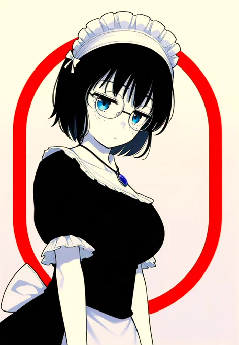 メイドさん絵、ご覧いただきありがとうございます。 まさか黒崎さんが一番イイネを集めるとは思いませんでした。 まあでも可愛いですよね、黒崎さん。