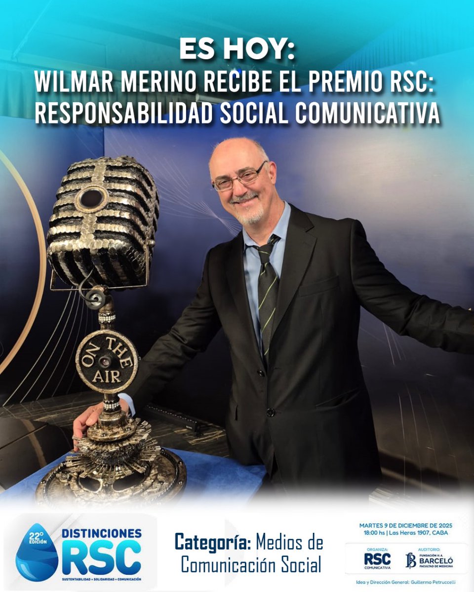 Hoy me premian
Gracias a los responsables de los Premios RSC por distinguirme en la categoría Médios de Comunicación. El acto es en la Fundación Barceló. Qué se destaca en estos lauros? La Responsabilidad Social Comunicativa (de ahí viene lo de RSC) de empresas y comunicadores.