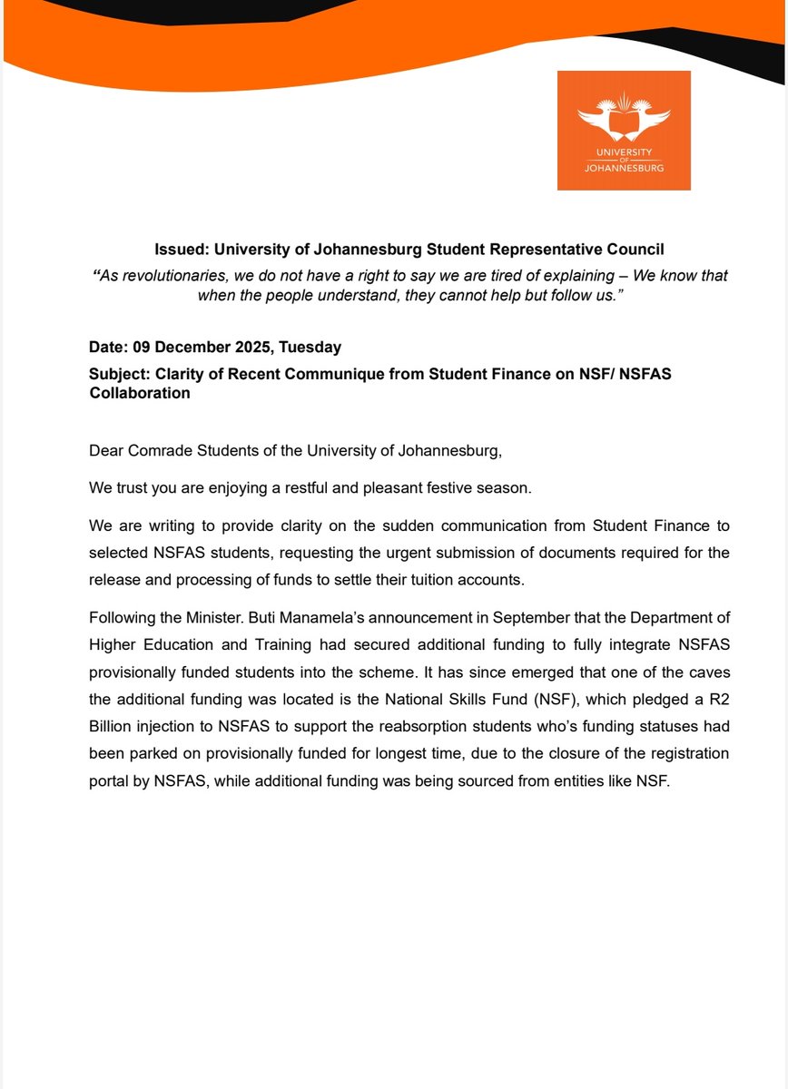 UJ Central SRC tweet media