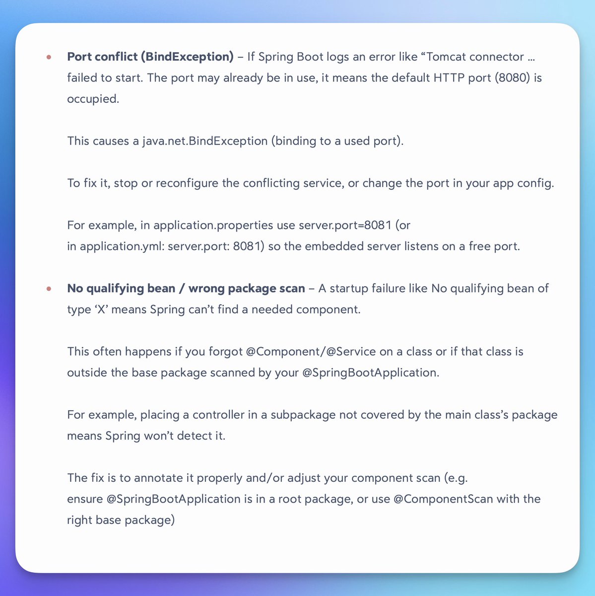 iamsaquibdev's tweet image. Common Spring Boot Startup Problems &amp;amp; Fixes : Part 1 ✅