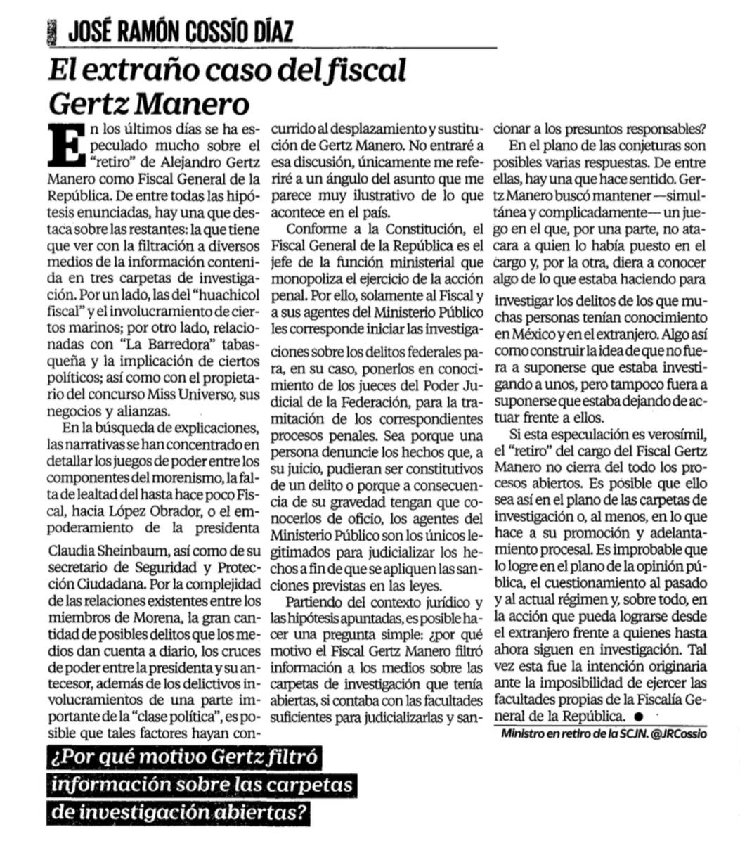 JRCossio's tweet image. Les comparto mi artículo de El Universal. Saludos.