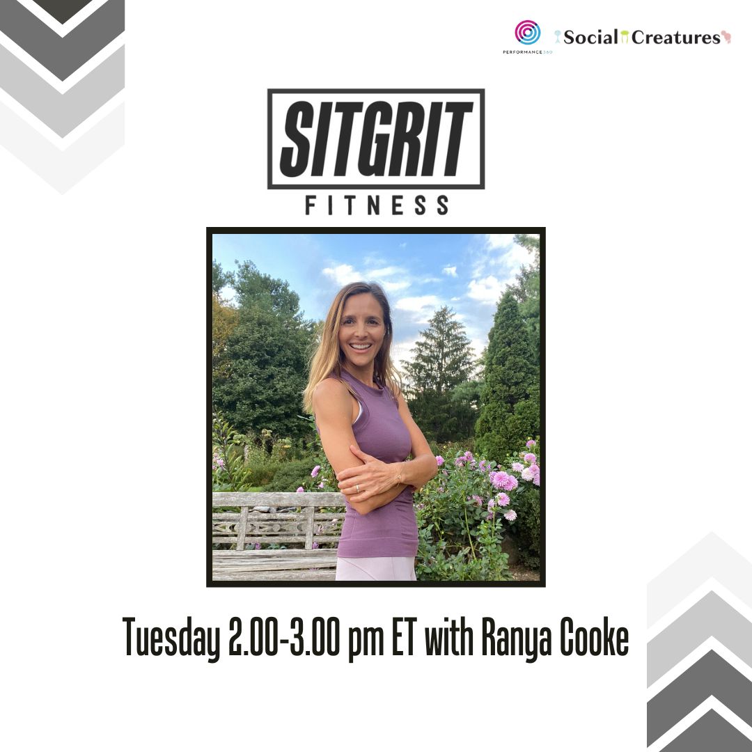 🌸 Flow, stretch, and reset with Ranya at 2pm ET—SitGrit yoga