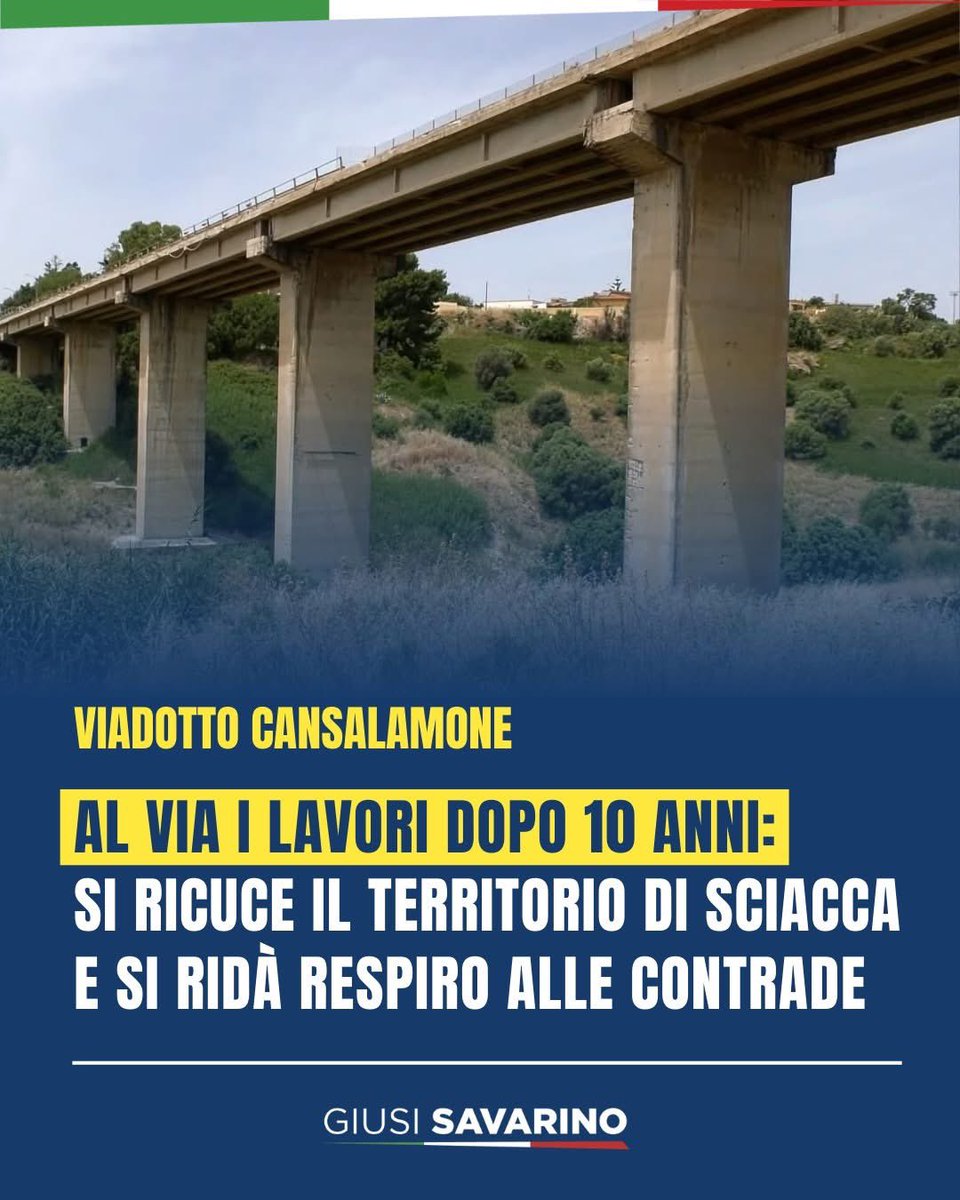 𝗦𝘁𝗮𝗺𝗮𝘁𝘁𝗶𝗻𝗮 𝗲̀ 𝘀𝘁𝗮𝘁𝗼 𝗳𝗶𝗻𝗮𝗹𝗺𝗲𝗻𝘁𝗲 𝗮𝘃𝘃𝗶𝗮𝘁𝗼 𝗶𝗹 𝗰𝗮𝗻𝘁𝗶𝗲𝗿𝗲 𝗽𝗲𝗿 𝗶𝗹 𝗩𝗶𝗮𝗱𝗼𝘁𝘁𝗼 𝗖𝗮𝗻𝘀𝗮𝗹𝗮𝗺𝗼𝗻𝗲, 𝗰𝗵𝗶𝘂𝘀𝗼 𝗱𝗮 𝗼𝗹𝘁𝗿𝗲 𝟭𝟬 𝗮𝗻𝗻𝗶.

Un collegamento essenziale per Sciacca che ha diviso in due la città e creato enormi