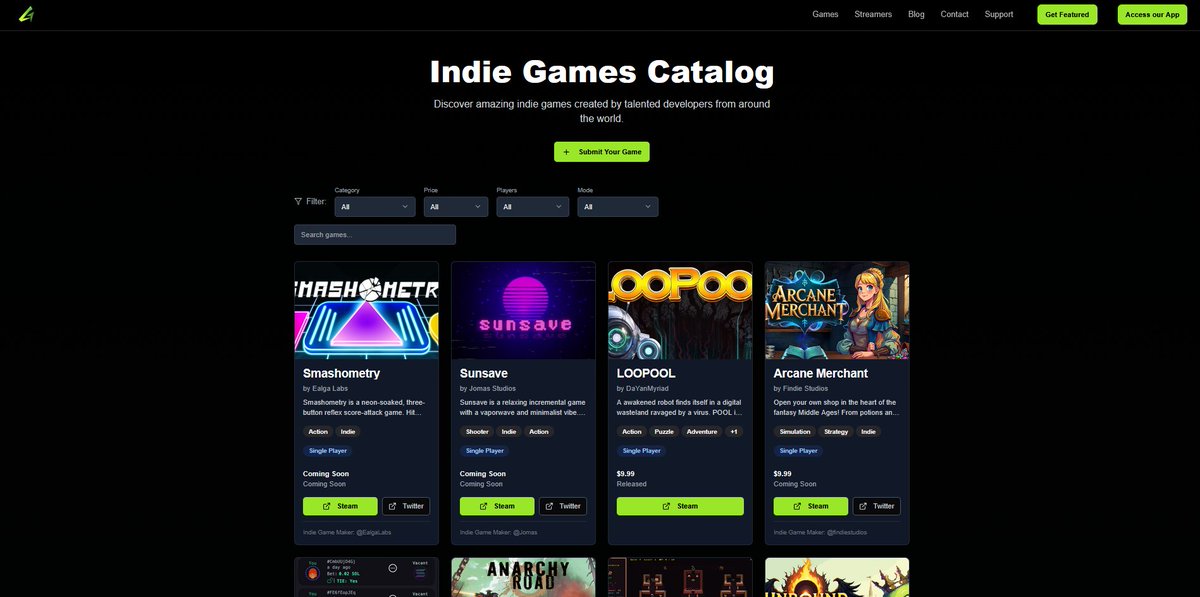 GamefolioGG's tweet image. #IndieGameDevs, have you submitted your games to our brand new indie game catalog on our site yet? 💚🫶

✨Latest developer(s) - @ealgalabs

#indie #gamers #gamer #indiegame #IndieGameDev #gaming #TrailerTuesday