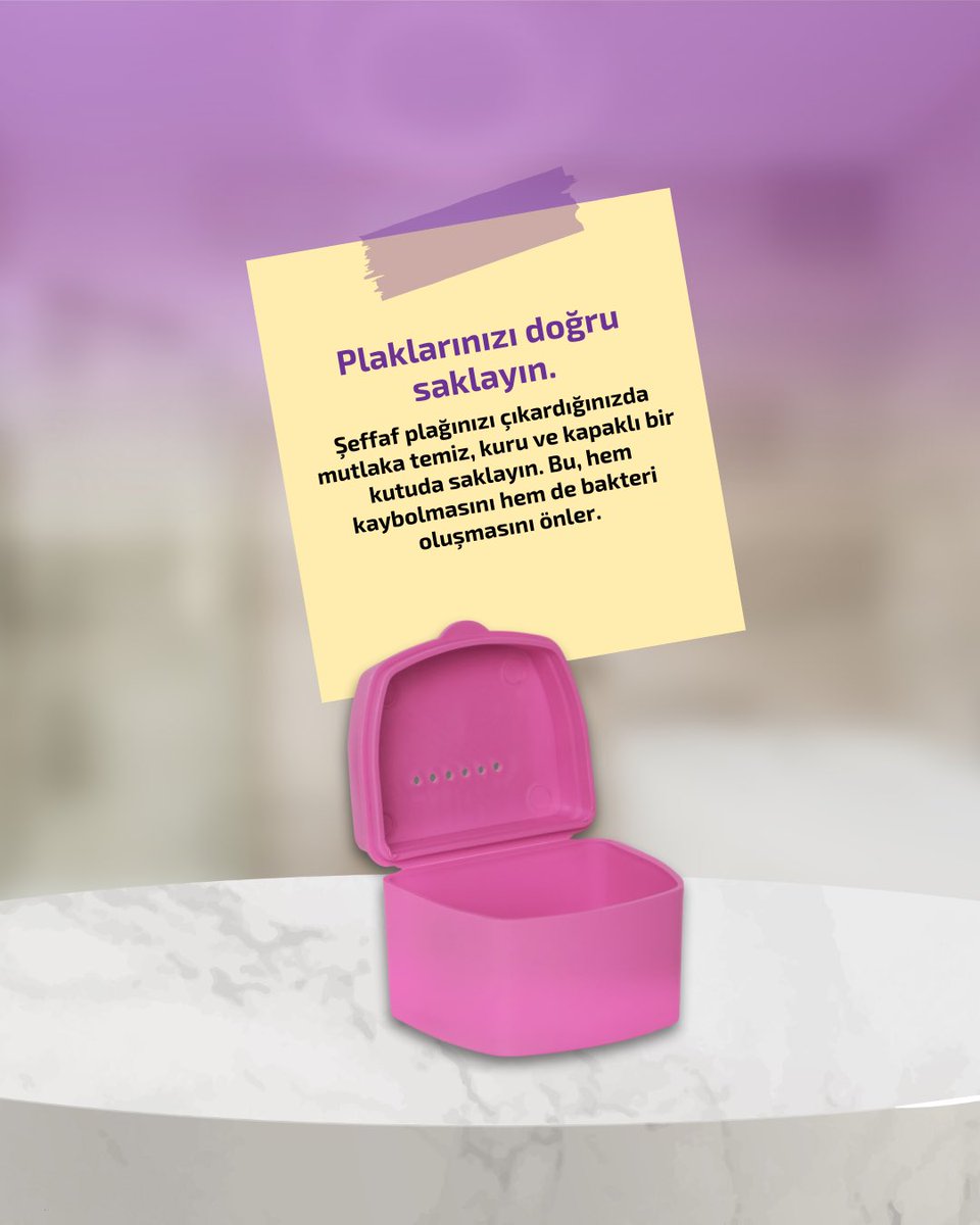 🦷 Şeffaf plak kullanımında ilk günler, doğru rutinleri oluşturmak için çok önemlidir.

Düzenli temizlik, doğru saklama ve günlük bakım alışkanlıklarıyla hem ağız sağlığınızı koruyabilir hem de plaklarınızın ömrünü uzatabilirsiniz. 💙