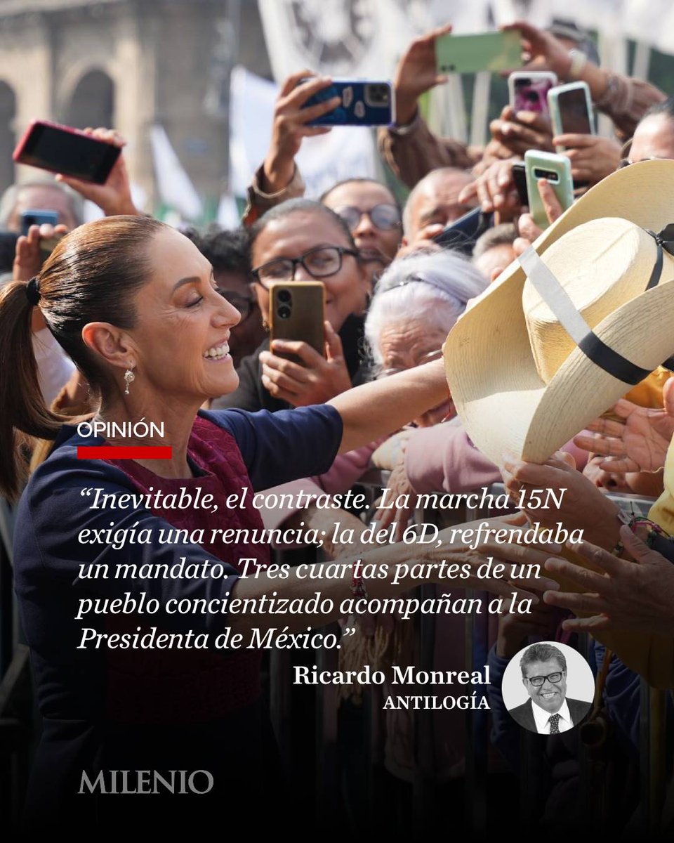 Milenio's tweet photo. #Antilogía | “No fue solamente mostrar el músculo y la dentadura a la derecha anti-4T. Fue la reivindicación de un nuevo proyecto de nación y de un modelo de desarrollo que está dando resultados y que se encuentra en la construcción de su segundo piso, al cumplir siete años de su inicio.”

🖋️ Lee la #opinión de @RicardoMonrealA

https://t.co/bG5LNPIVjG