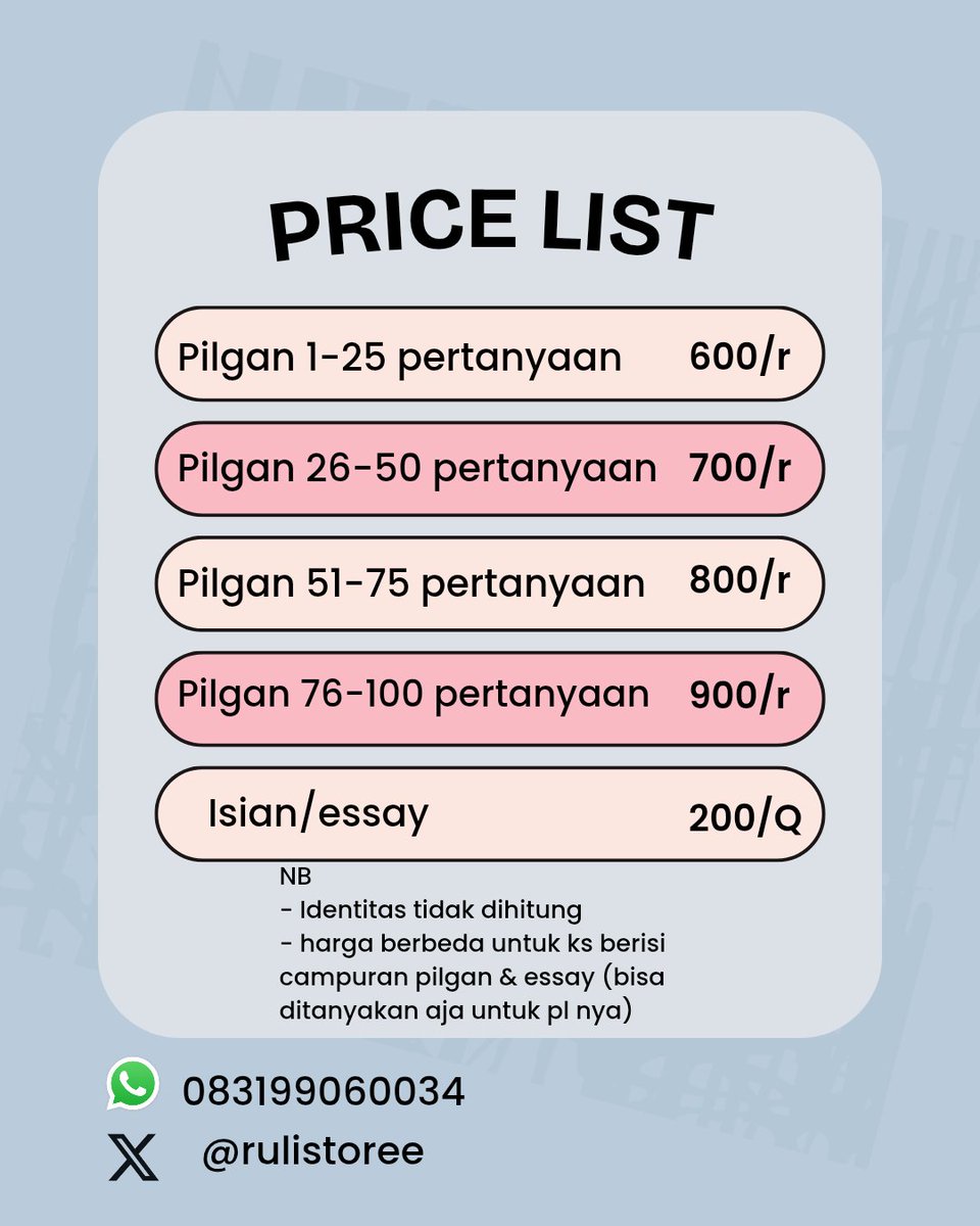 Rulispacee's tweet image. Terharu banget kalau misalkan cust puas sampe repeat order, apalagi sampe direkomendasikan ke temen-temennya 🫠

Yuk yang mau joki jasa isi kuisioner ks bisa disini, udah free request, bisa in rush, dan pastinya real human 😋☝️

Cus wa wa.me/+6283199060034
#jokiresponden