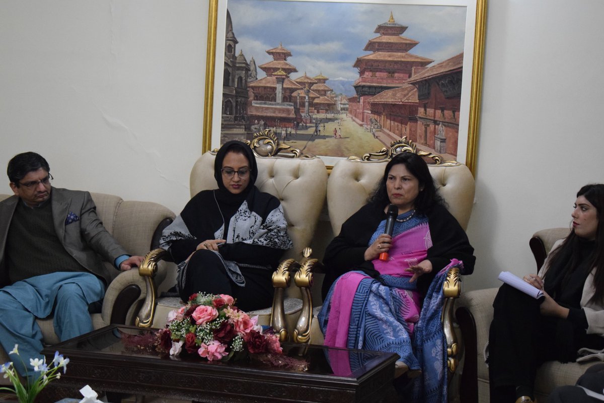 NepEmbIsb's tweet image. The Embassy organized an interaction program with a group of Pakistani students pursuing multiple disciplines at various Universities and young professionals of Pakistan today. We thank the Institute of Peace and Diplomatic Studies of Pakistan for coordination.