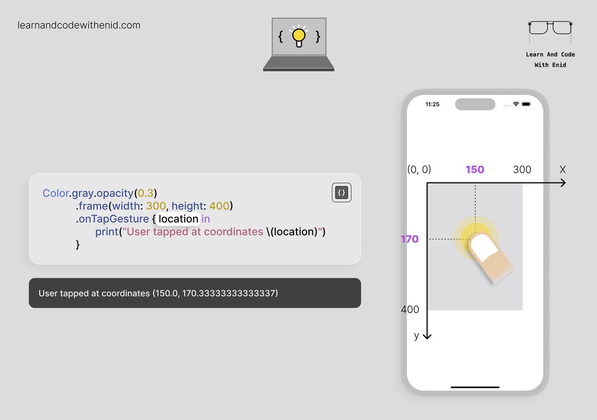 ios_dev_alb's tweet image. SwiftUI Tip 💡

You can detect the exact tap position inside a view using onTapGesture().

→ learnandcodewithenid.com