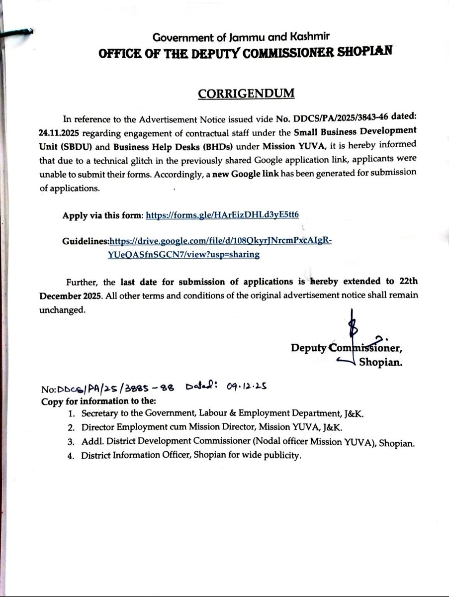 District Employment & Counselling Centre, Shopian tweet media
