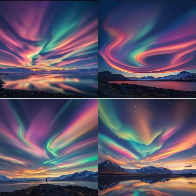 No, it's not a painting and it wasn't photoshopped either. These are polar stratospheric clouds over Iceland.😍