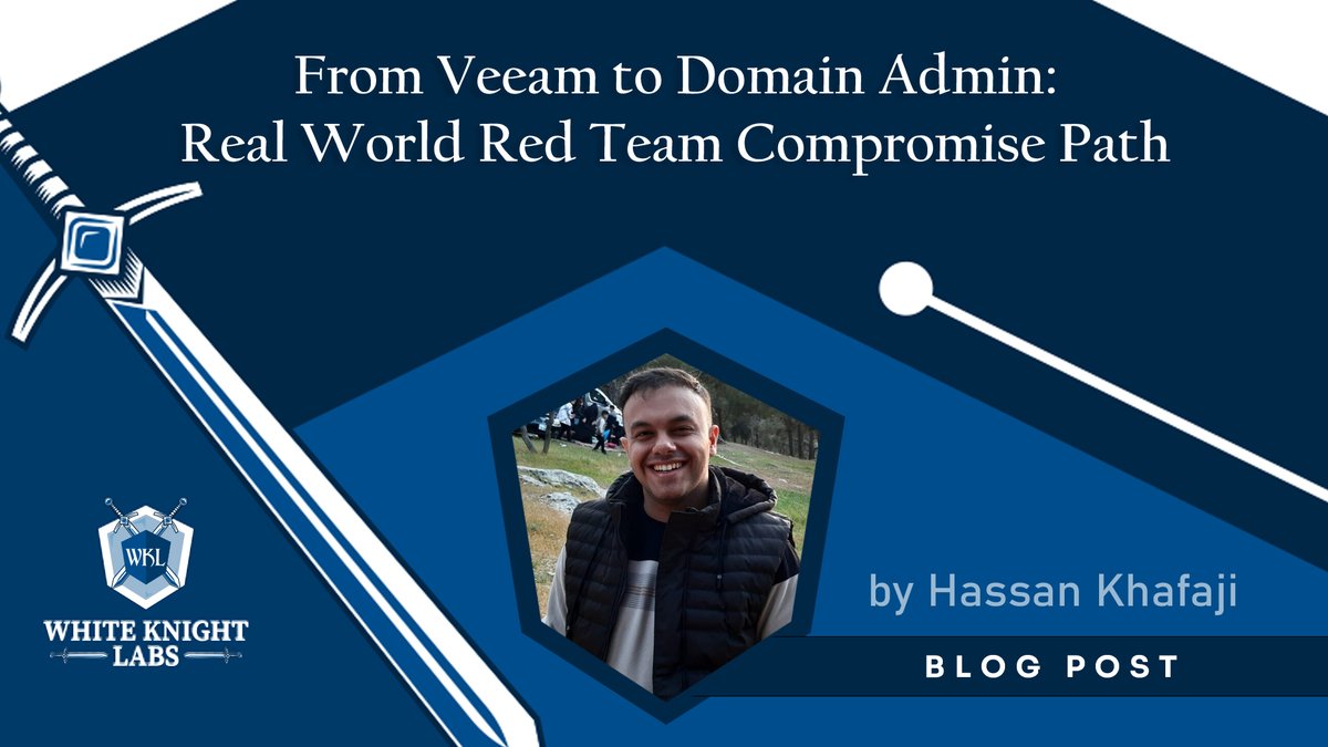 Think your backups are safe? Today’s WKL post may prove otherwise.

<a href="/casp3r0x0/">Hassan Ali</a> shows how a single Veeam weakness led straight to Domain Admin.

Full post: whiteknightlabs.com/2025/12/09/fro…