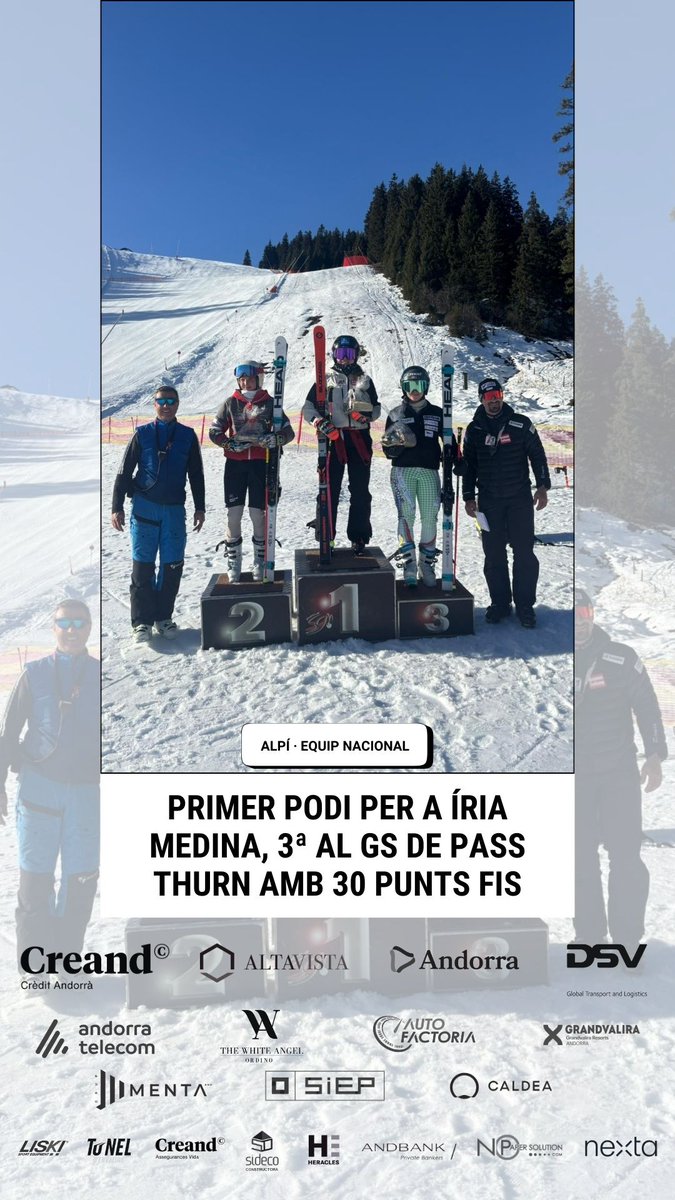 ALPÍ · Primer podi de la temporada d’#ÍriaMedina: 3ª 🥉 i 30 punts FIS al gegant de #PassThurn 🇦🇹.

INFO ✅ fae.ad/index.php?opti…
