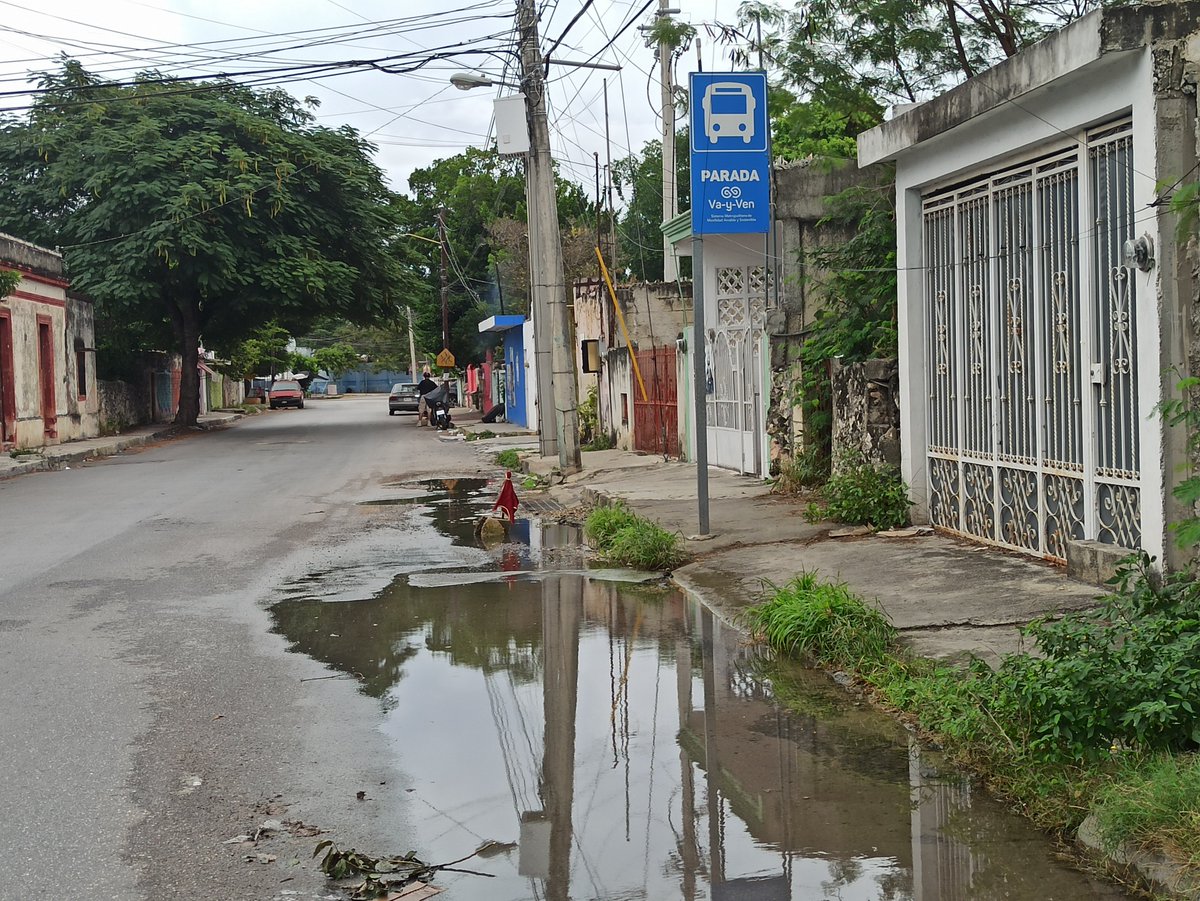 Fuga por el rumbo de Escuela José Esteban, sobre la 65 B entre 92 y 94, mencionan los vecinos que se reparó una tubería, pero aún queda esta que afecta el paradero de VayVen <a href="/Agencia_ATY/">Agencia de Transporte de Yucatán</a>.

Agradecemos su atención <a href="/GobYucatan/">Gobierno de Yucatán</a> <a href="/JAPAYOficial/">Junta de Agua Potable y Alcantarillado de Yucatán</a> <a href="/FTorresRivas/">Francisco Torres</a>

📍maps.app.goo.gl/oaQ7adnTPyR4e2…