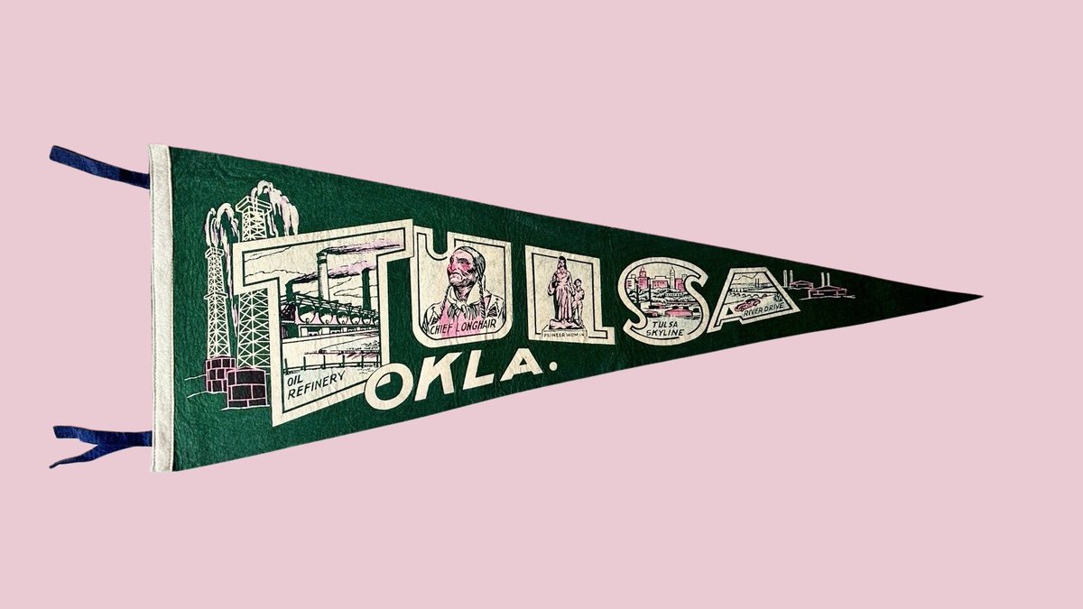 DannyBoy1968's tweet image. Vintage Tulsa Pennant. Added to the collection. #StayGold