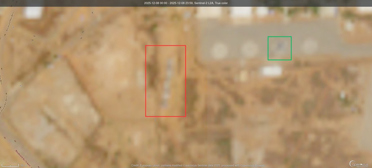 ☢️ NIGER 🇳🇪 : Il manque des camions dans le convoi de yellowcake à Niamey

Les images satellites de la base aérienne de Niamey  (📍13.4863, 2.1640) montrent moins d’une cinquantaine de camions, alors que beaucoup plus étaient annoncés.

 Je vous explique ça 🧵