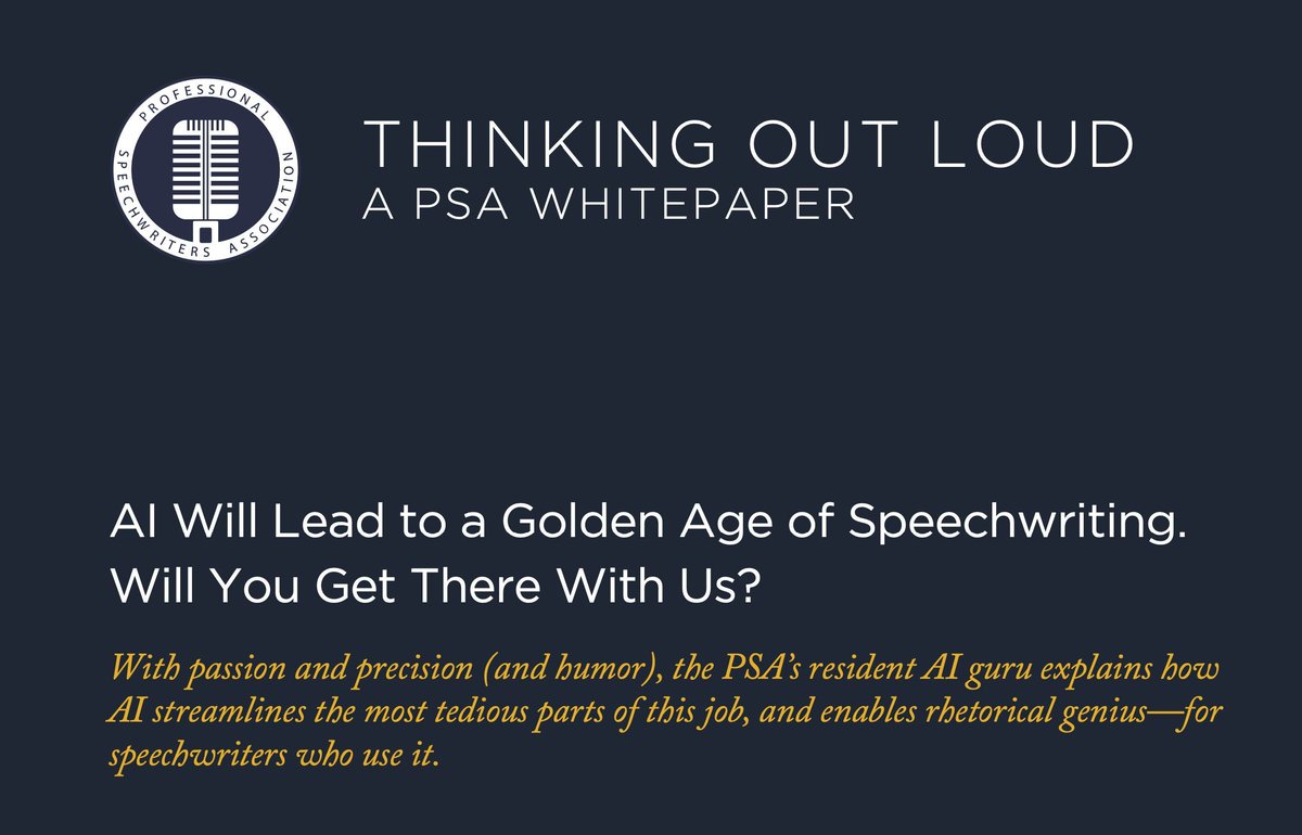 A SUNNY VIEW OF SPEECHWRITING'S FUTURE, from the PSA's resident AI guru Brent Kerrigan. prorhetoric.com/psa-resources/ #speechwriter