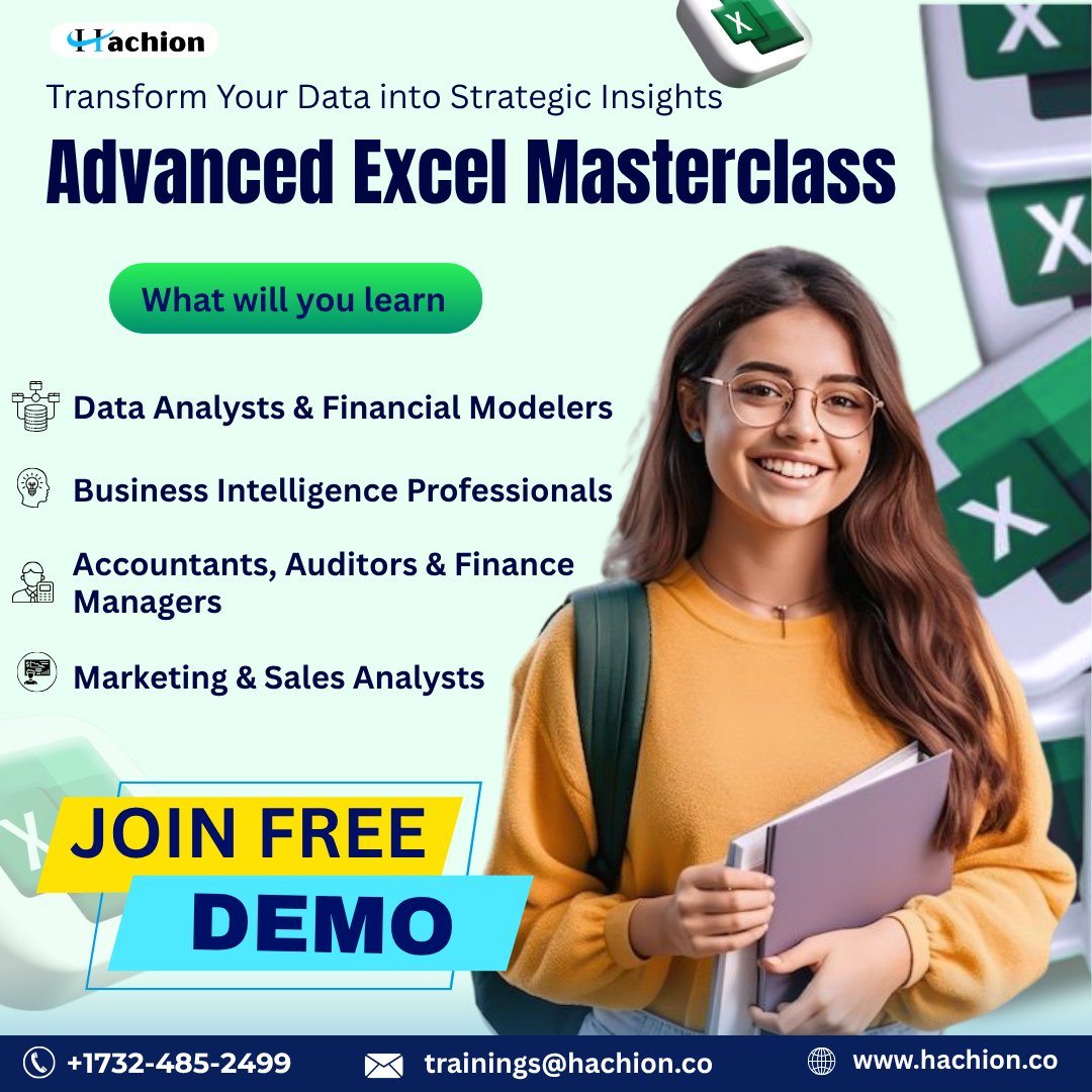 sanna_pra1401's tweet image. 🚀 Master Advanced Excel Skills – Enroll in Our Online Training! 📊📈

Enroll Now:
forms.gle/WTnHkRqAWJis8Q…

Contact Info:
Call :  +1732-485-2499
Email :  trainings@hachion.co
WhatsApp :  wa.me/17324852499

#AdvancedExcel #ExcelTraining #ExcelSkills #ExcelTips #LearnExcel