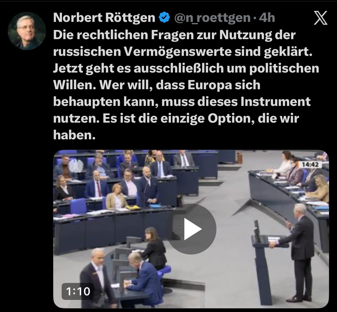 wenn das Eure einzige Option ist, nennt Ihr es dann Mundraub? Meiner Meinung nach wäre es ganz klar Diebstahl und nichts anderes. Im übrigen gibt es immer mehrere Optionen. Zum Beispiel wäre die #AfD eine richtig gute Option, um Eure Irrsinnspolitik zu beenden.
<a href="/n_roettgen/">Norbert Röttgen</a>