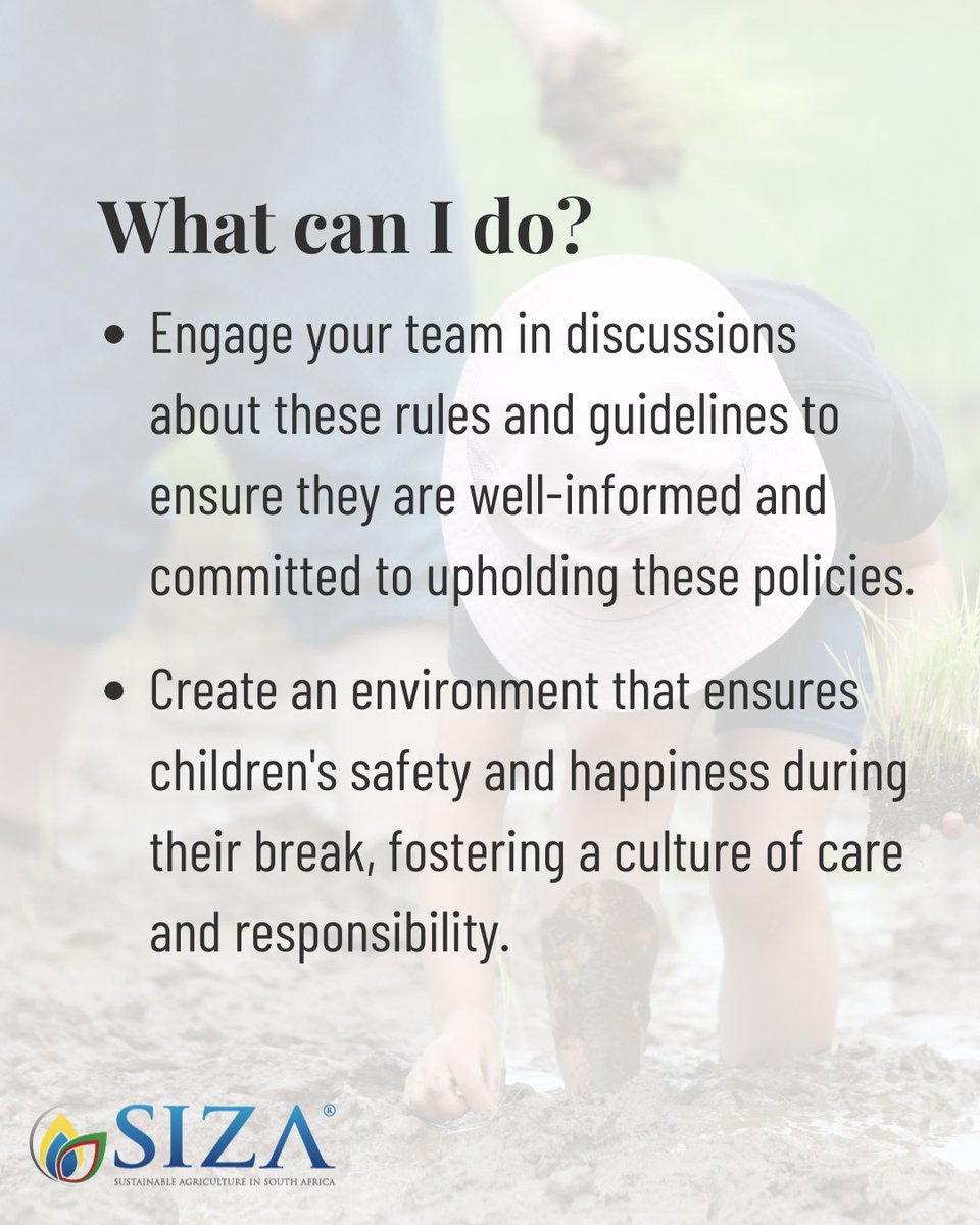 As school-going children enjoy their holiday, it is important to be mindful of the risks their presence can   bring to busy farms and production sites. Let’s work together to make this a safe and happy holiday for every child.