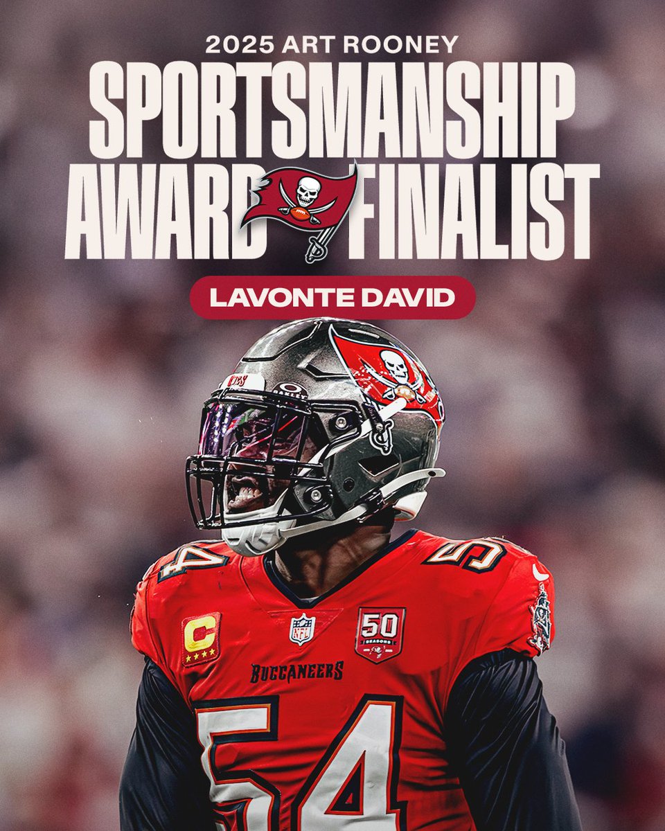 The epitome of a Buccaneer 👏

Lavonte David is a finalist for the Art Rooney Sportsmanship Award, which recognizes outstanding sportsmanship on the field. 