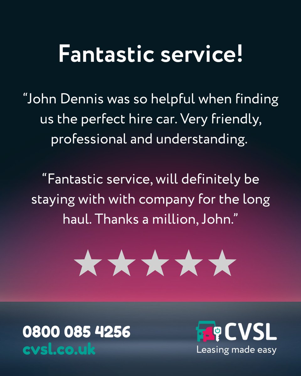 contracthireuk's tweet photo. Another brilliant 5-star review! 

We never tire of hearing your kind words about our team 🌟 https://t.co/3pT5mRJudP
