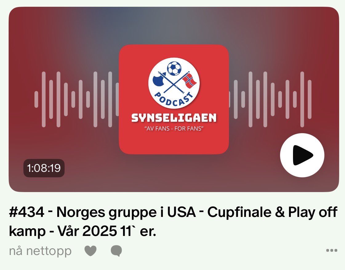 synseligaen's tweet image. Ny Patreon podcast fra Synseligaen 😎⚽️🇳🇴 Vi kårer årets lag i @eliteserien🔥 Det blir playoff, Cupfinalen🔥 Samt en gjennomgang av @nff_landslag sin gruppe samt øvrig VM prat. Mye god synsing og prat om fotball😎 Lytt på vår Patreon 🙏