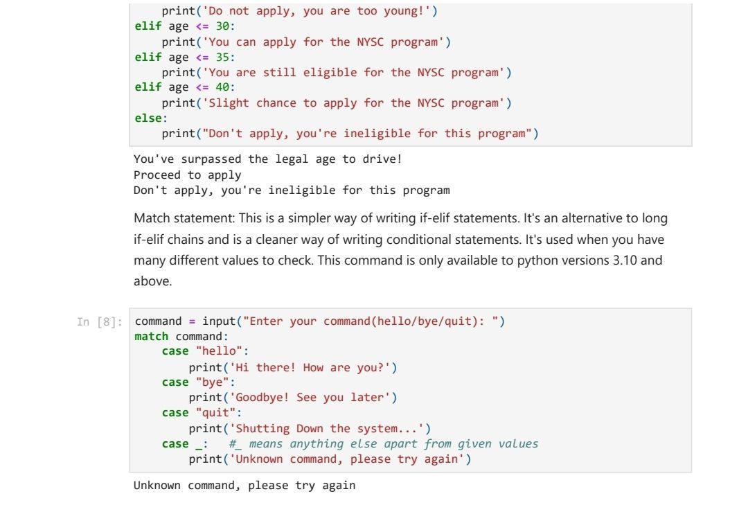 jay_zege's tweet image. Control Flow = how your code makes decisions.
Today I broke down:
• Conditional statements
• Match statements

Both are powerful tools for writing cleaner, smarter logic.

Images explain everything ⬇️
#Python #DataAnalytics