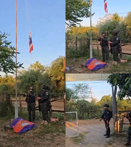 ปลดมันลงมากองกับพื้นพระแม่ธรณีสยาม แล้วเชิญธงไตรรงค์ ขึ้นยอดเสา #ชายแดนไทยกัมพูชา