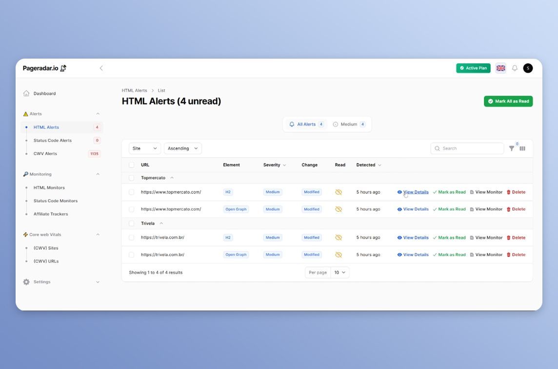 MadeWithLaravel's tweet image. Pageradar.io is an all-in-one website monitoring tool built with Laravel Filament by @SamirBelabbes 🚨 - madewithlaravel.com/pageradar