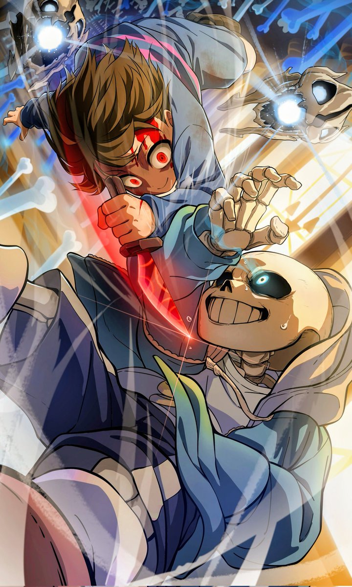 #今年も残りわずかなので今年一番伸びた絵を貼る
僕も只今サンズ戦絶賛苦戦中です！！！
いつか倒してやる‼️