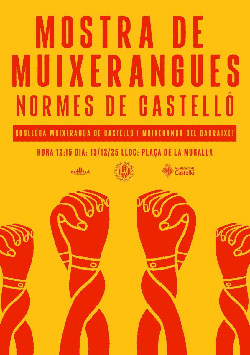 conlloga_'s tweet image. Dissabte celebrarem el 93é aniversari de les Normes de Castelló amb una jornada que inclourà una mostra de muixerangues a la plaça de la Muralla Liberal a càrrec de la Muixeranga del Carraixet i la Conlloga.

La nostra llengua és el nostre futur. Vine i participa!

#TotElQueSom