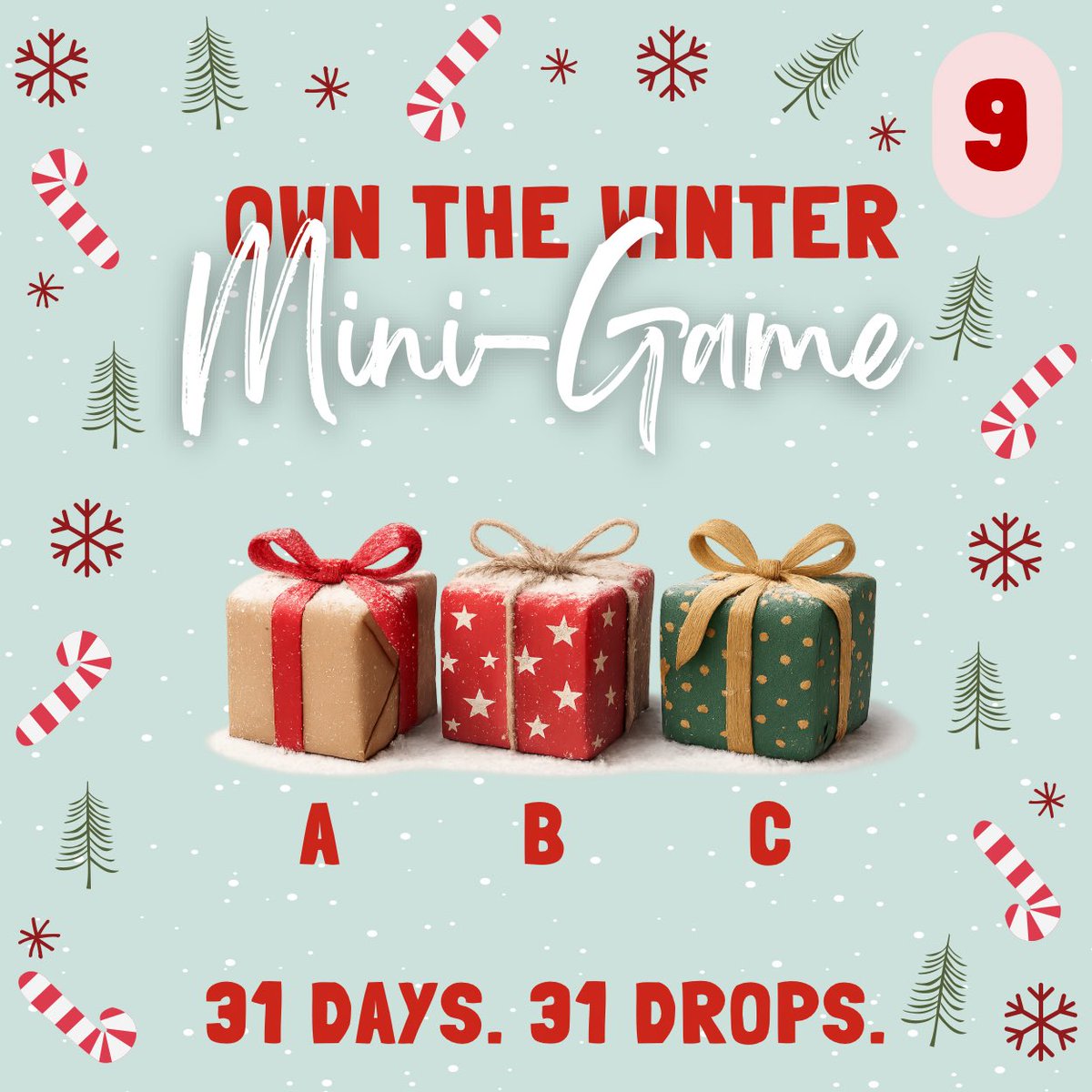 🎲 Today’s Mini Game
Pick the right gift – where is the treasure hidden: A, B or C?

🎁 Rewards
3 winners × $15
Winners announced tomorrow.

How to enter:
1️⃣ Follow <a href="/owntheinfluence/">OTI</a> 
2️⃣ Like + Repost + 🔔 on
3️⃣ Comment A, B or C and tag 3 friends 

Only one answer allowed –