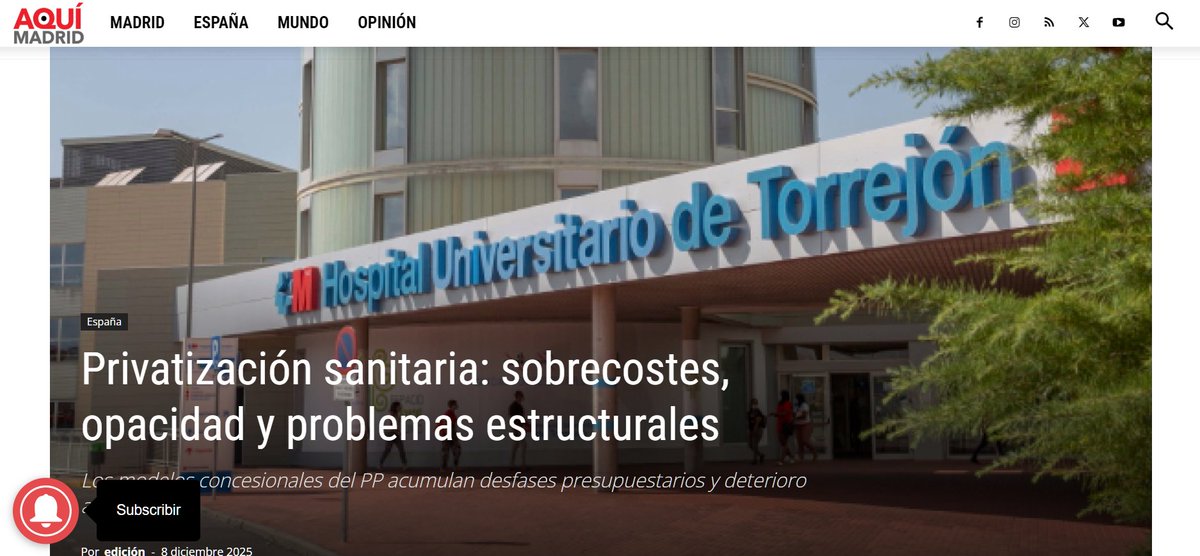 CCOOSanidadMad's tweet photo. 🚨El avance de la privatización de la sanidad pública impulsada por los gobiernos autonómicos @ppopular 

🏥Los datos de #CCOO  revelan que el discurso de la eficiencia no se sostiene. Año tras año, los contratos de externalización incrementan el gasto público sin mejorar la capacidad asistencial ni la estabilidad laboral.
Vía 🗞️👇
https://t.co/qMClIYTOnA