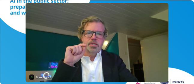 TotalEventsDEI's tweet image. A huge thank you to our first speaker of the day, Tom Bryant for delivering a fantastic opening session titled 'Examining the current &amp;amp; future AI landscape'. Please do ask any questions in the Q&amp;amp;A tab. #AIinthePublicSector