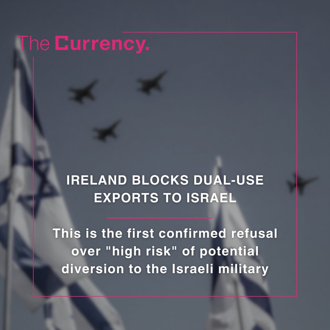 Revealed: Ireland blocks dual-use exports to Israel over “high risk” of military diversion

Could new records uncovered by <a href="/thecurrency/">The Currency</a> indicate a critical shift in policy? And should exports have been halted sooner?

Article link at end of this short🧵...
