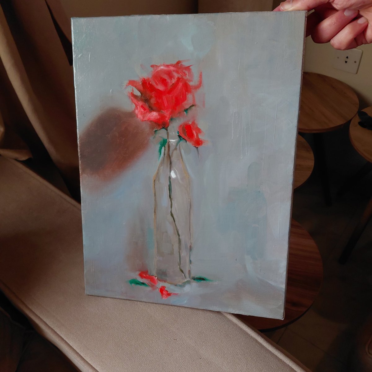 جديدي .. 
ألوان زيتية ٣٠ سم في ٤٠ سم 
#oilpainting 
#art