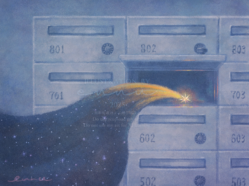 #今年も残りわずかなので今年一番伸びた絵を貼る 
「夜がとどく」でした💫