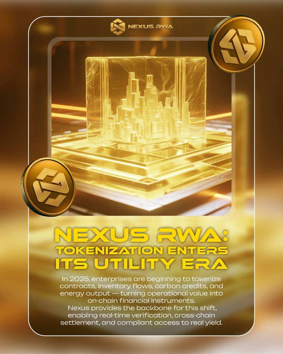Nexus RWA: Tokenization Enters Its Utility Era

In 2025, businesses are moving real operations on-chain. Nexus enables this shift with real-time verification, cross-chain settlement, and compliant real-yield access — turning Web3 into the engine of the real economy.

#NexusRWA