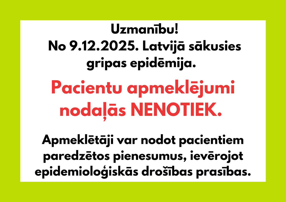 NPVCentrs's tweet photo. 🔴 NPVC stacionāra nodaļās pacientu apmeklējumi uz laiku tiek pārtraukti. Tas nav viegls lēmums - mēs zinām, cik ļoti tuviniekiem gribas būt klāt. Taču šobrīd vislielākā dāvana, ko varam viens otram dot, ir drošība.
#gripa #veselība #drošība #NPVC https://t.co/vFTwxFEfSH