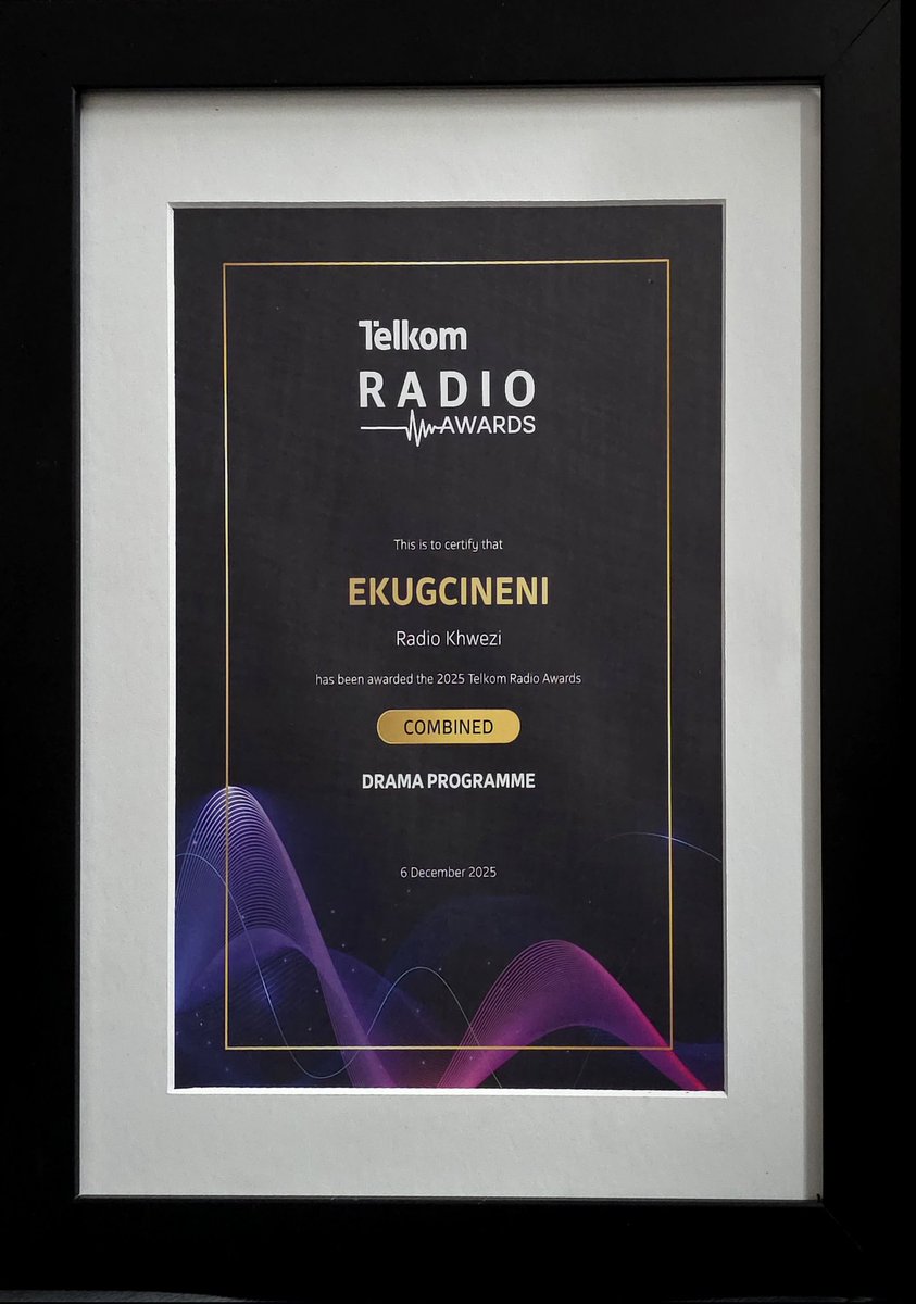 Radio Khwezi took home two awards at the 2025 Telkom Radio Awards on December 6 in Johannesburg. They won Best Drama Programme for "Ekugcineni" and Best News and Actuality Show for "Sakha Isizwe", produced and presented by Saziso Dlamini 🎉.