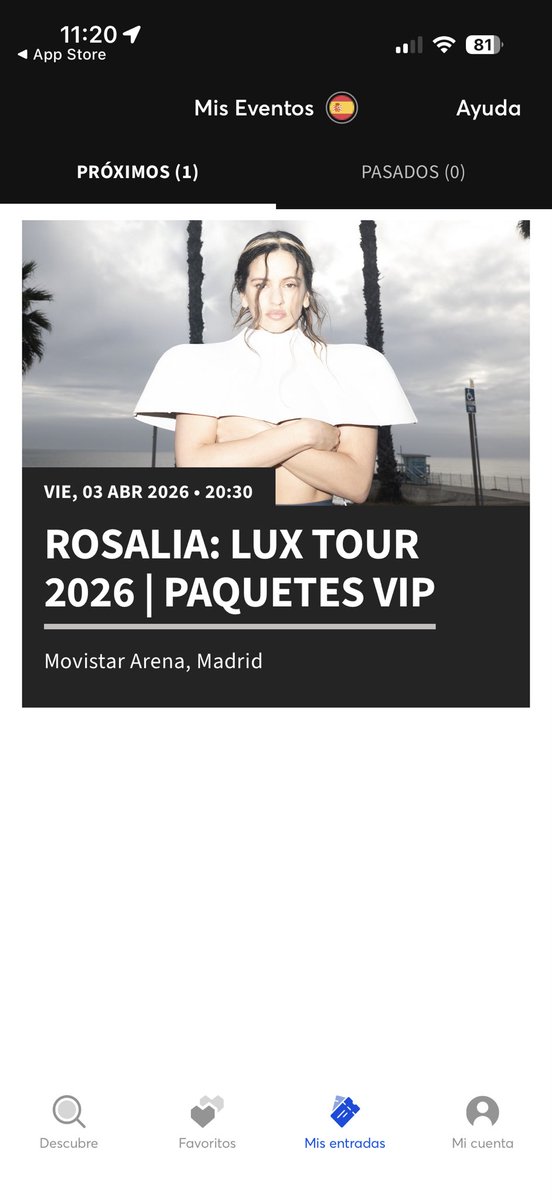 Bueno gente, iba a comprar una en front stage barata pero ha sido imposible y me he gastado 364€ pa verla decentemente cerca #Rosalia #LUXtour