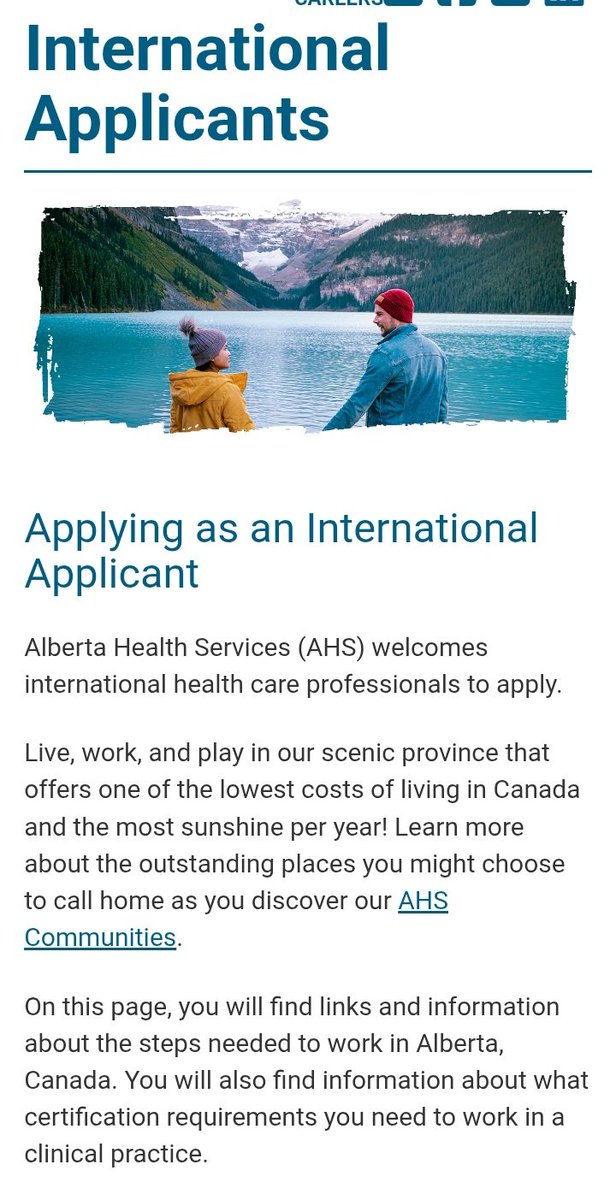 Oludeewon's tweet photo. 🚨 Alberta, a province in Canada 🇨🇦 has reopened its International Recruitment Portal for: 
 
▪︎ Registered Nurses with Bsc 
▪︎ Physiotherapists with MSc 
▪︎ Occupational therapists with either Bsc or Msc.

The Alberta Health Services (AHS) is seeking experienced internationally educated health care professionals who are willing to relocate to Canada 🇨🇦. 

For more details, click the link below.
https://t.co/kAHdNxK0cT
