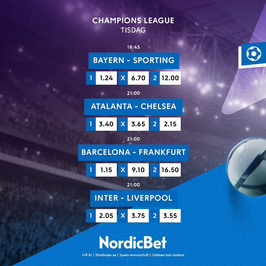 Några av kvällens höjdpunkter från Champions League. Vilken match kikar du på? 📺⚽

Till oddsen: go.nordicbet.com/cl-sv

+18 år | stödlinjen.se | Spela ansvarsfullt