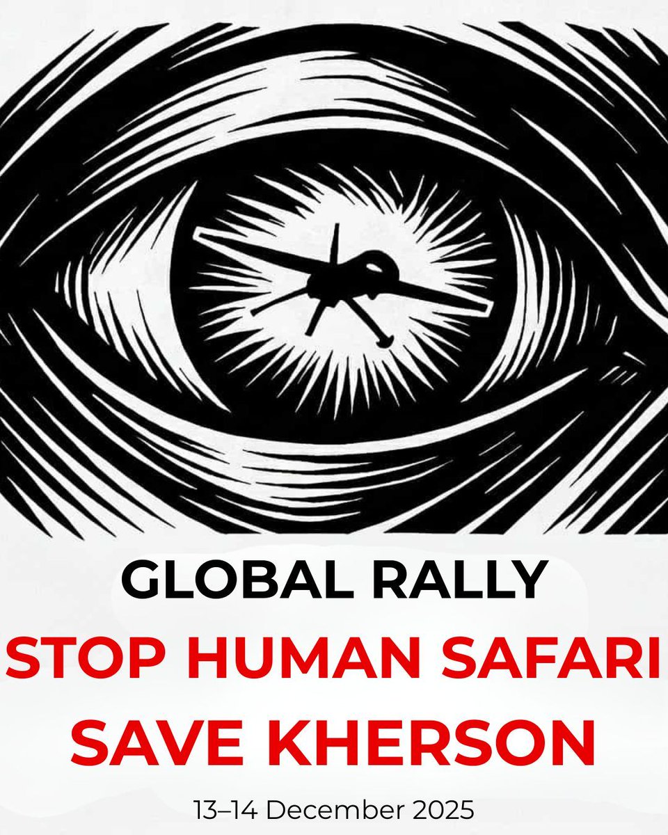 EuromaidanPress's tweet photo. Join the GLOBAL RALLY Save Kherson / Stop Human Safari on 13–14 December.
The campaign, co-organized by journalist @ZarinaZabrisky, demands an end to Russian FPV-drone attacks on civilians, international accountability, stronger support for Ukraine and better civilian protection.
On 15 December, the appeal will be delivered to US officials.
Stand with Kherson. Stand with Ukraine. Raise your voice. Join the rally.
See: https://t.co/7SPJloKizt.
Contact: khersonhumansafari@gmail.com