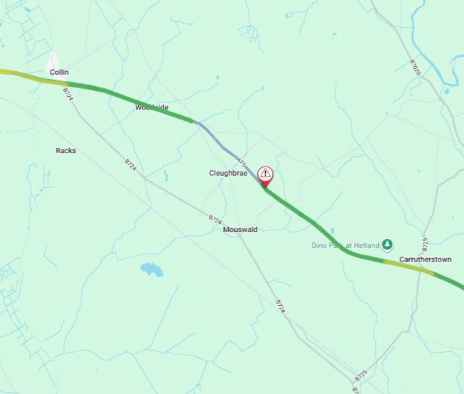 trafficscotland's tweet photo. ❗️UPDATE ⌚️10:36
🗺️#A75 Mouswald
⛔️The #A75 remains ⛔️CLOSED in BOTH DIRECTIONS⛔️ to allow for vehicle recovery.
🚗Drivers should follow local diversion in place and expect longer than usual journey times.
To check your journey, visit https://t.co/YhNVx5VKCN
#ExpectDelay https://t.co/lZS4rr2sqK