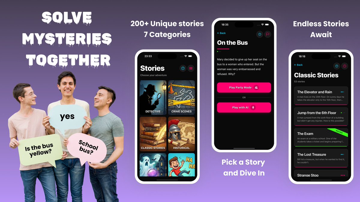 Dark_Stories_D's tweet photo. Meet "Dark Stories: Detective" 🕵️‍♂️
IOS: https://t.co/SiASug4RyI 

Android: https://t.co/CnVH0iqkBk

#darkstories #storyteller #partygame #mystery #detective #groupactivity https://t.co/871YIsGdWR