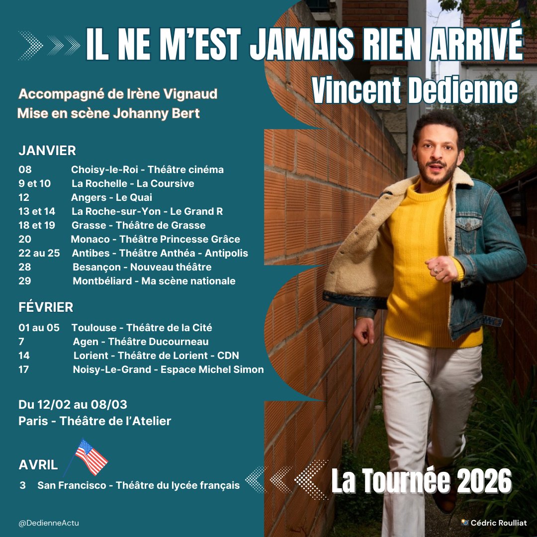 🗓️Début de la tournée dans 1 mois !

✒️Vincent Dedienne explore les carnets d'écriture de Jean-Luc Lagarce.

🔥"Irrésistible de cruauté et de drôlerie"