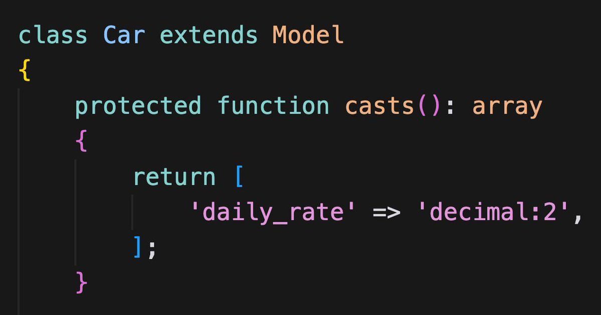Laravel 使用技巧。

如果你的資料庫中有一個包含金額的列，並將其儲存為 DECIMAL 類型，那麼在 Eloquent 模型中，你應該將其轉換為 'decimal:2'。

然後，在獲取值時，您始終顯示正確的貨幣數字，例如“10.0