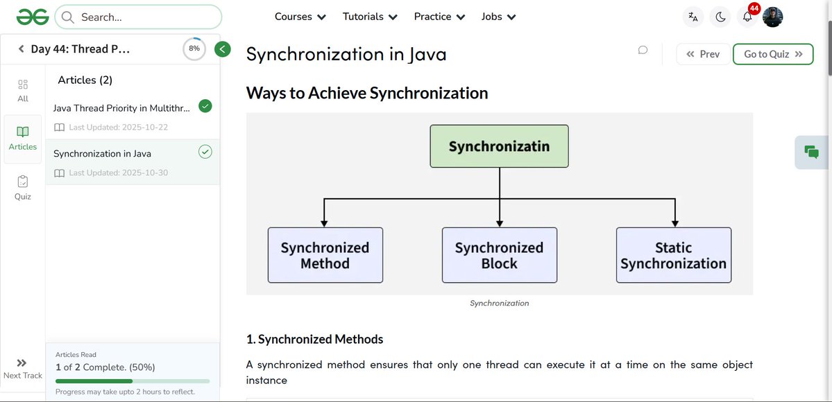 amanhaidry's tweet image. #Java from @geeksforgeeks 🚀
✅MultiThreading
✅Java Threads
✅Thread Priority
✅Synchronization

#365DaysOfCode #JavaDev #GeeksforGeeks #gfg #nationskillup #skillupwithgfg #365DaysOfCoding